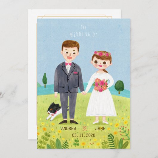 Süße Figur Einladung (Vorne/Hinten)