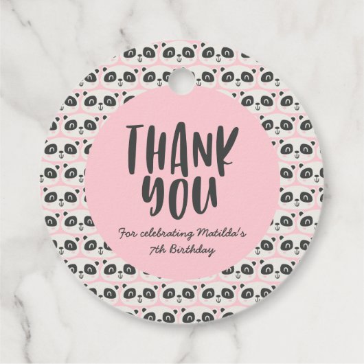 Süße Figur Panda Kindergeburt Geschenkanhänger (Rückseite)