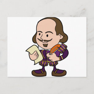 süße Figur William Shakespeare Postkarte