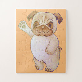 süße Figur zeichnend Hunde schwellbrauner Mops Puzzle