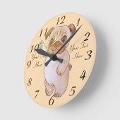 süße Figur zeichnend Hunde schwellbrauner Mops Runde Wanduhr (Winkel)