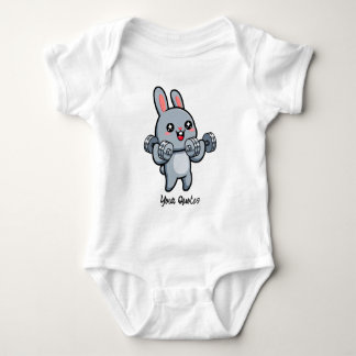 Süße Fitness-Häschen-Workout-Kinder Baby Strampler