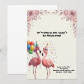 Süße Flamingo-Geburtstagsfeier Einladung (Vorne/Hinten)