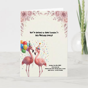 Süße Flamingo-Geburtstagsfeier Karte