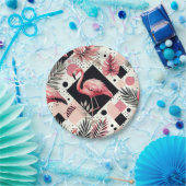 Süße Flamingo-Geometrie Pappteller (Party)