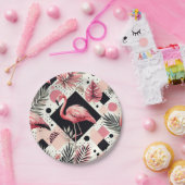 Süße Flamingo-Geometrie Pappteller (Party)