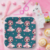 Süße Flamingo Prinzessin Pappteller (Party)