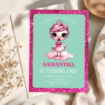 Süße Flamingo Prinzessin wird Eins Geburtstag