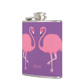 Süße Flamingos individuell monogrammierte Flasche Flachmann (Links)
