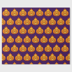 Süße Flammende Kürbis Halloween-Muster Verpackung Geschenkpapier