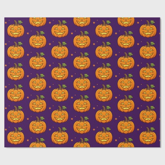Süße Flammende Kürbis Halloween-Muster-Verpackung Geschenkpapier (Flach)
