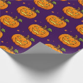 Süße Flammende Kürbis Halloween-Muster-Verpackung Geschenkpapier (Ecke)