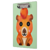 Süße, flauschige Capybara mit Orange | Kawaii Tier Klemmbrett (Links)