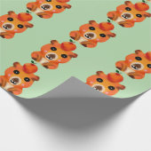 Süße flauschige Capybara mit Orange | Kawaii Tierk Geschenkpapier (Ecke)