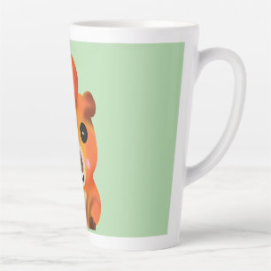 Süße flauschige Capybara mit Orange Kawaii Tierk Milchtasse