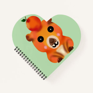 Süße flauschige Capybara mit Orange   Kawaii Tierk Notizblock