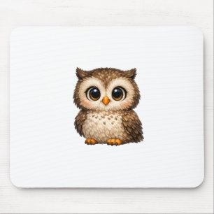 Süße Flauschige Eule Große Augen Cartoon Digital A Mousepad