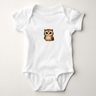 Süße Flauschige Eule Große Augen Cartoon Digitalku Baby Strampler