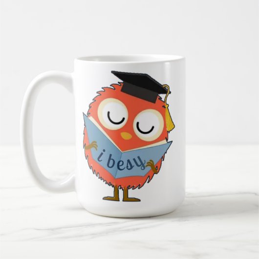 Süße flauschige Eulenmaskottchen Kaffeetasse (Links)