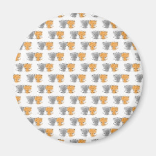 Süße flauschige Kätzchen Illustration Katzen Kunst Magnet