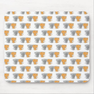 Süße flauschige Kätzchen Illustration Katzen Kunst Mousepad