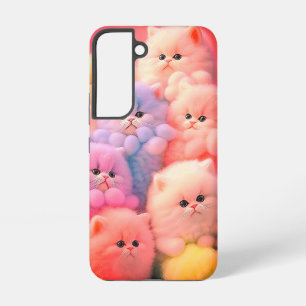 Süße flauschige Kätzchen in sanften Pastellfarben Samsung Galaxy Hülle
