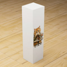 Süße flauschige Katze Vintage-Wasserfarben-Kerzene