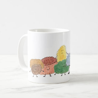 Süße flauschige Kreaturen auf einem Kaffeebecher Kaffeetasse