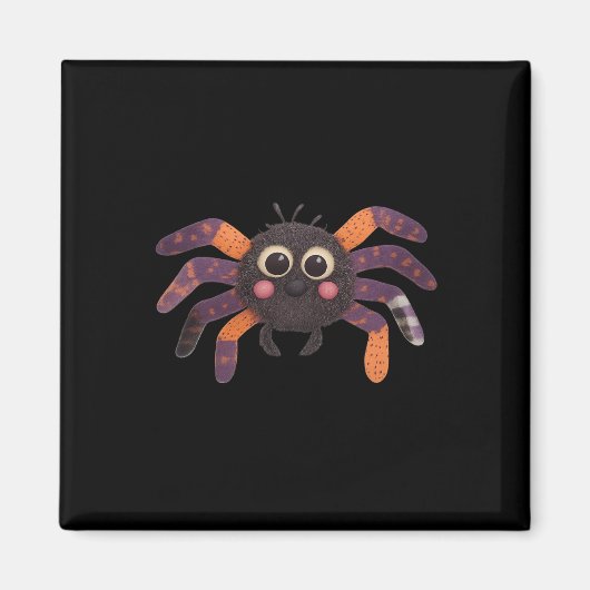 Süße Flauschige Spinne Preppy Blumen Patchwork Hal Magnet (Vorne)