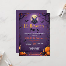 Süße Fledermaus Halloween-Party-Einladung