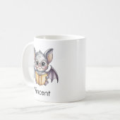 Süße Fledermaus liest ein Buch Custom Kaffeetasse (Vorderseite Links)