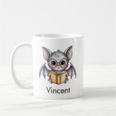 Süße Fledermaus liest ein Buch Custom Kaffeetasse (Links)
