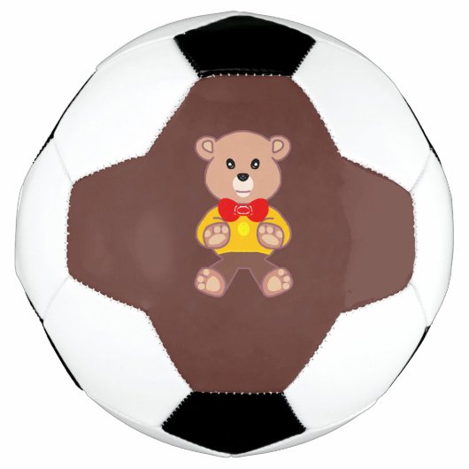 Süße Fliege Teddybär Brauner Fußball (Vorderseite)