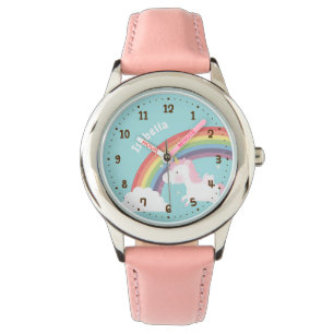 Süße Fliegende Einhorn Regenbogen Personalisierte Armbanduhr