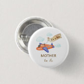 Süße Flieger-Mama-Baby-Party Button (Vorne & Hinten)