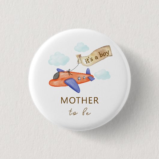 Süße Flieger-Mama-Baby-Party Button (Vorderseite)