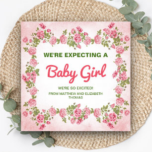 Süße Florale Chic Baby Mädchen Schwangerschaftsank Ankündigung