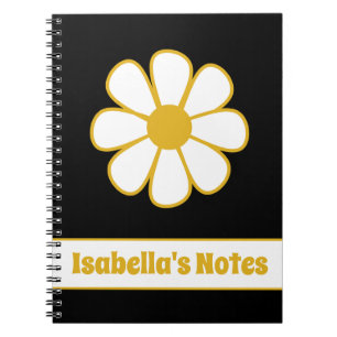 Süße florale Daisy-Einzel-Retro-Personalisierung Notizblock