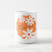 Süße florale Danke Retro-Orange-Ästhetik Geschäft Kaffeetasse (Mittel)