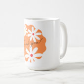 Süße florale Danke Retro-Orange-Ästhetik Geschäft Kaffeetasse (VorderseiteRechts)