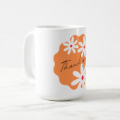 Süße florale Danke Retro-Orange-Ästhetik Geschäft Kaffeetasse (Vorderseite Links)