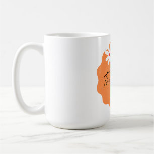Süße florale Danke Retro-Orange-Ästhetik Geschäft Kaffeetasse