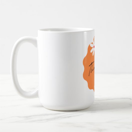 Süße florale Danke Retro-Orange-Ästhetik Geschäft Kaffeetasse (Links)