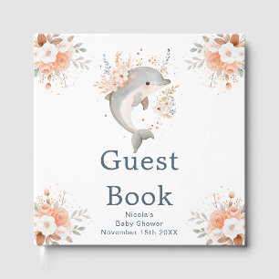 Süße Florale Delfin-Baby-Party Gästebuch