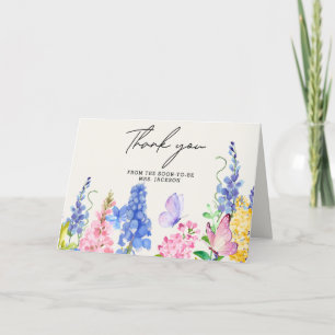 Süße florale Er gibt mir Schmetterlinge Hochzeitsd Dankeskarte