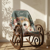 Süße florale Eule mit Schleife Decke