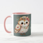 Süße florale Eule mit Schleife Tasse (Links)