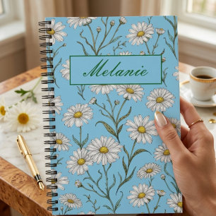 Süße florale Frühlingsgänseblümchen personalisiert Notizblock