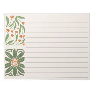 Süße florale Grün und rosa Modern Notizblock