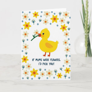 Süße Florale Mums-Tag-Vogelkarte Karte